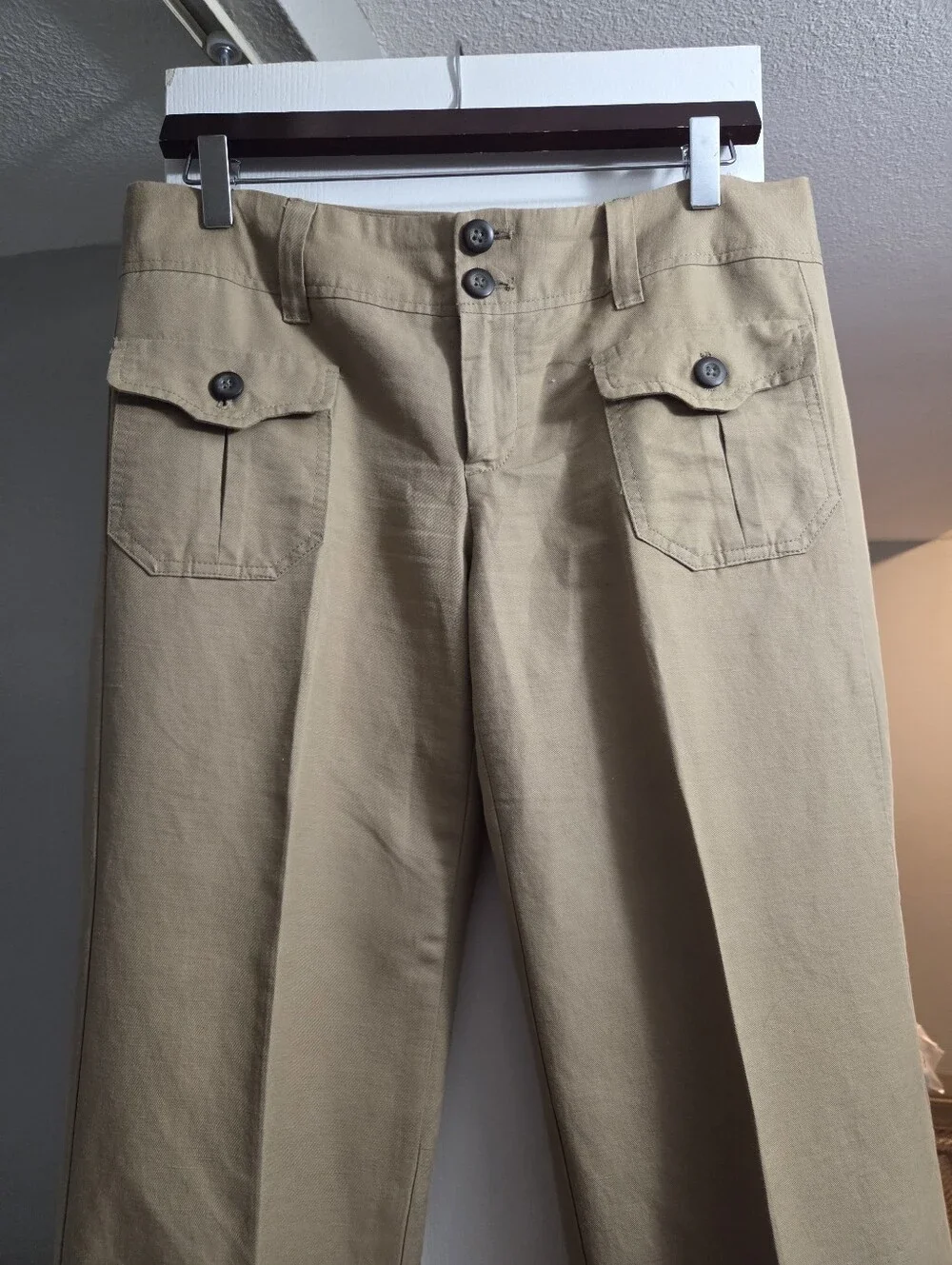 Women's Classic Beige Straight-Leg Pants